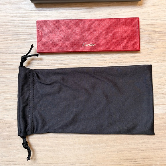 NWT Cartier Santos de Cartier Red Rectangular Gold Frame Ladies Sunglasses main image 10